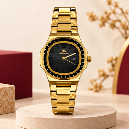 Matturi Gold Luxury Quartz Watch – Premium Stainless Steel Wrist Watch