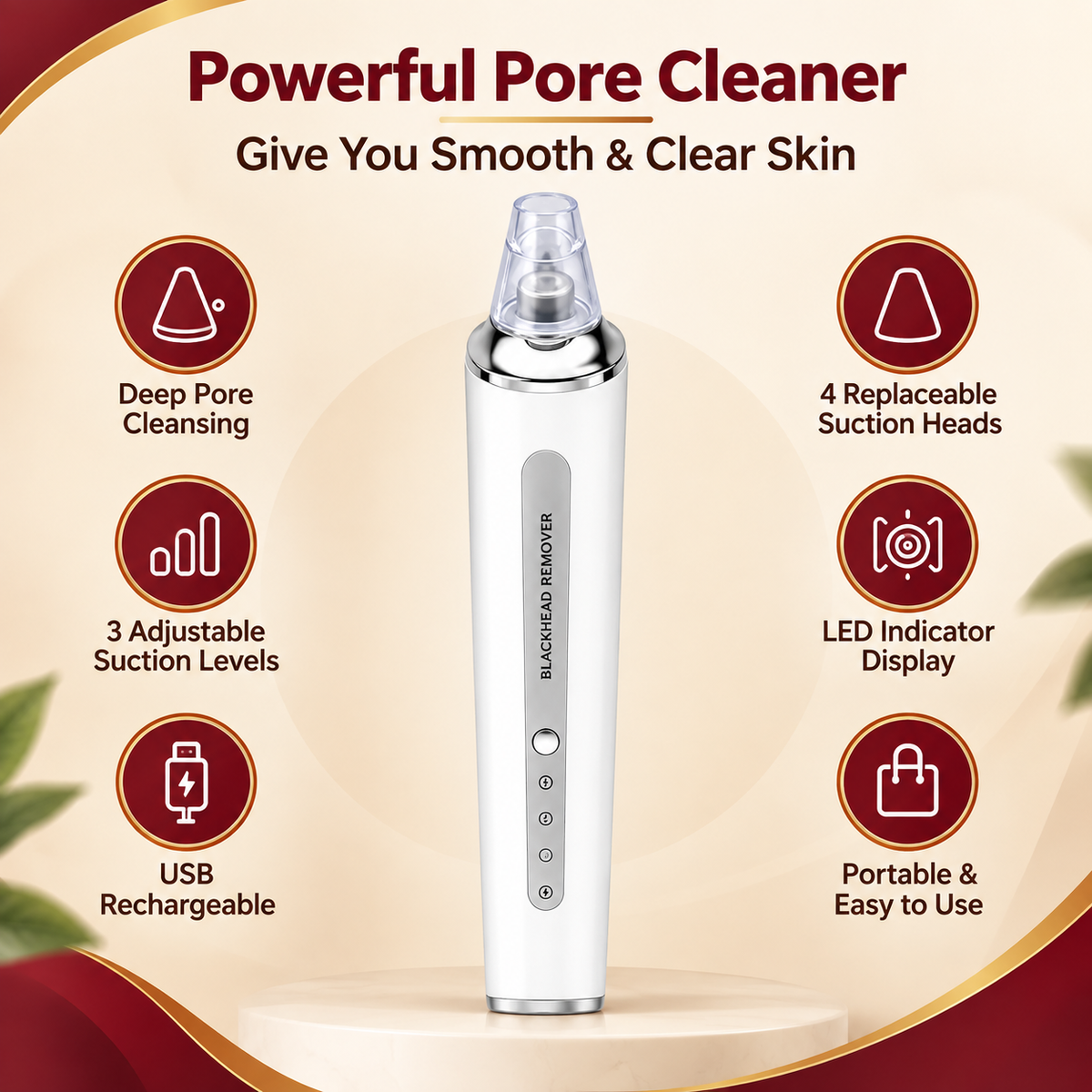 Blackhead Remover Vacuum Cleaner – Electric Pore Cleaner & Facial Deep Cleansing Device | The Smart Saman